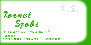 kornel szobi business card